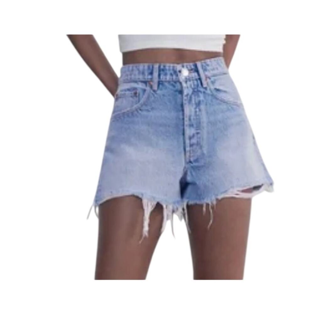 Zara women's High Rise Cut-Off Jeans shorts size 4